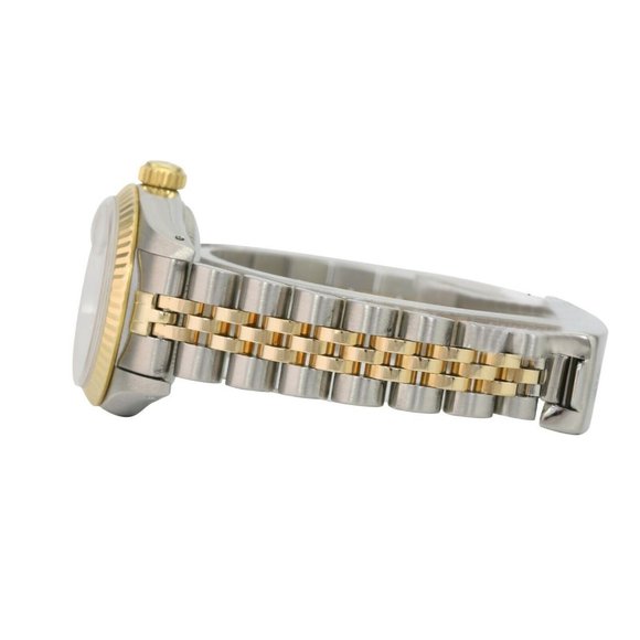 ROLEX DATEJUST WHITE INDEX DIAL 18K GOLD FLUTED JUBILEE TWOTONE 26MM WATCH 69173 - Picture 9 of 10